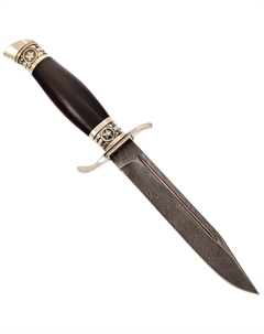 Нож Разведчик, звезда, сталь дамаск, рукоять граб Кузница семина