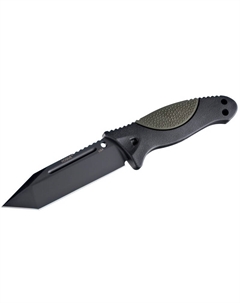Нож с фиксированным клинком EX-F02 Black Tanto Blade, OD Green Handle 11.4 см. Hogue