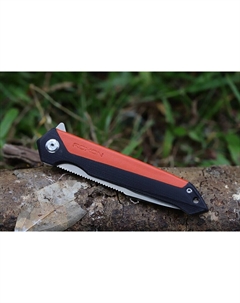 Складной нож K3, сталь D2, рукоять G10/кожа, оранжевый Roxon