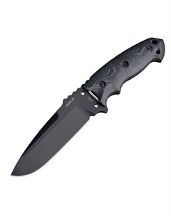 Нож с фиксированным клинком EX-F01 Black Cerakote, сталь A2 Tool Steel, рукоять G-Mascus®/G10, чёрный Hogue