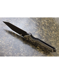 Нож складной туристический EX-02 Tanto, сталь 154CM, рукоять стеклотекстолит G-Mascus®, серый/чёрный Hogue