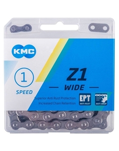 Цепь велосипедная Z1 Wide EPT 1/2"х1/8" 1ск. 112 звеньев, с замком, в пластиковой коробке, 5-303730 Kmc