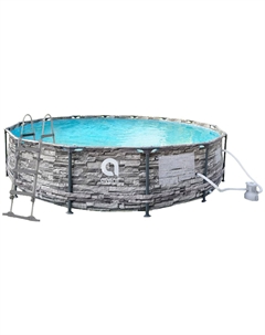 Бассейн каркасный круглый, с усиленным каркасом, 457х107 см, кирпич, полный комплект (12268EUV56) Avenli