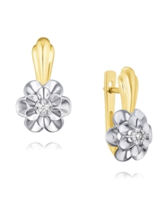 Серьги из желтого золота с бриллиантами Адамас