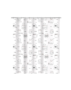 Штора для ванны Fora Cats 1800х1800 мм полиэстер белая (FOR-PH-CATS)