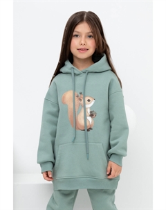 Толстовка удлиненная с капюшоном для девочки Crockid