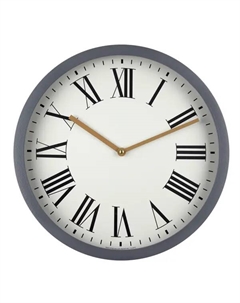 Часы настенные Римские круглые пластик цвет бело-серый бесшумные ø31 см Troykatime