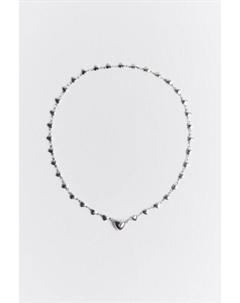 Цепочка на шею серебристая с сердечками Befree