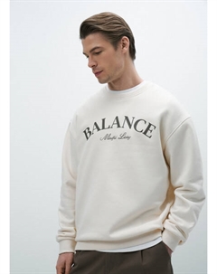 Свитшот с текстовым принтом, Белый Ostin