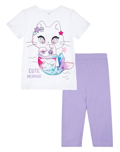 Комплект трикотажный брюки леггинсы укороченные фуфайка футболка Playtoday