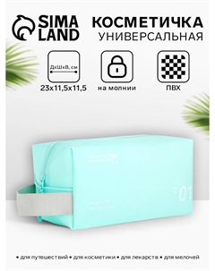 Косметичка на молнии для бассейна, с ручкой, с надписями, голубая Nobrand