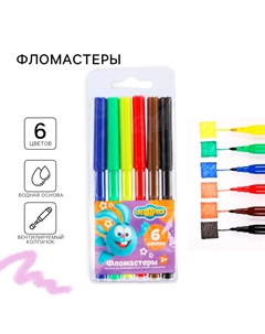 Фломастеры 6 цветов смешарики Nobrand