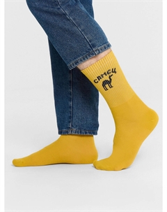Носки мужские желтые с надписью Mark formelle