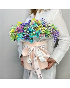 Коробка с цветной гипсофилой Jules flower atelier
