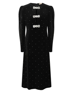 Бархатное платье с отделкой стразами Botrois