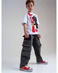 Брюки текстильные джинсовые для мальчиков Playtoday tween