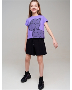 Комплект трикотажный для девочек: фуфайка (футболка), шорты Playtoday tween