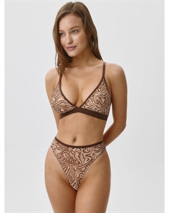 Трусы-слипы из сетки с анималистичным принтом Sela