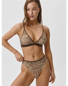 Трусы-слипы из сетки с леопардовым принтом Sela