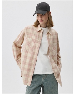 Вельветовая рубашка оверсайз в клетку Sela