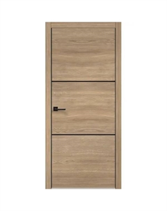 Дверь межкомнатная глухая Канзас 2 Веллдорис 80x200 см ПВХ цвет дуб европейский красный с замком Velldoris