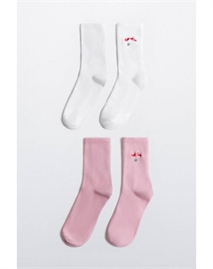 Набор носков высоких с вышивкой (2 пары) Befree