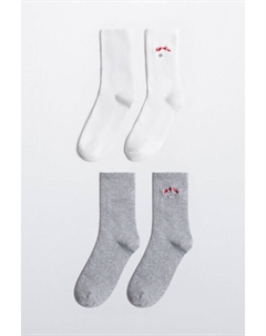 Набор носков высоких с вышивкой (2 пары) Befree