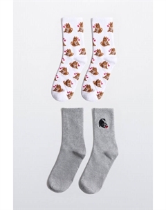 Набор носков высоких с принтом (2 пары) Befree