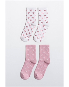 Набор носков высоких с сердечками (2 пары) Befree