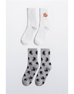 Набор носков высоких с принтом (2 пары) Befree