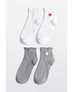 Набор носков с оборками и сердечками (2 пары) Befree