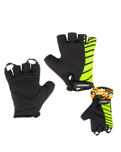 Велоперчатки мужские, короткие пальцы, зелено-черные, GL-TX-018208D-M-GRBK (Размер XL) Trix