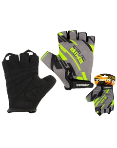 Велоперчатки мужские, короткие пальцы, зелено-серые, GL-TX-018212B-L-GRG (Размер M) Trix