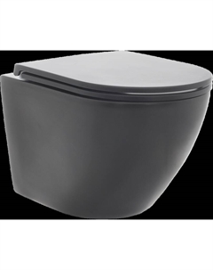 Унитаз подвесной AQM2002MB безободковый, с микролифтом, черный матовый Aquame