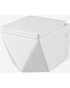 Унитаз подвесной Cristal GR-4481 безобоковый, с микролифтом, белый Grossman