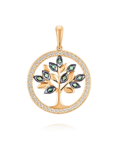 Подвеска из красного золота с изумрудами и бриллиантами Адамас