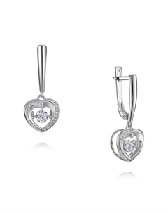 Серьги из белого золота с "танцующими" бриллиантами Адамас