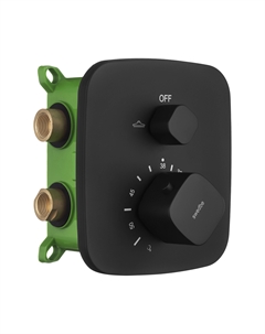 Встраиваемый термостатический смеситель Platta 9031B черный Swedbe