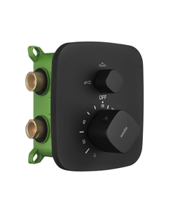 Встраиваемый термостатический смеситель Platta 9032B черный Swedbe