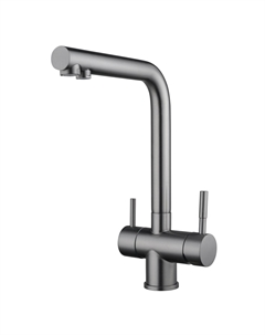 Смеситель для кухни S468T с подключением фильтра, оружейная сталь Shevanik