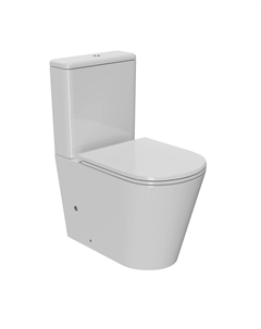 Унитаз напольный Виктория PN42061 безободковый, быстросъемное тонкое сиденье с микролифтом, белый Point