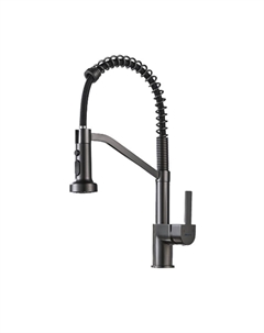 Смеситель для кухни S963T с гибким изливом, оружейная сталь Shevanik