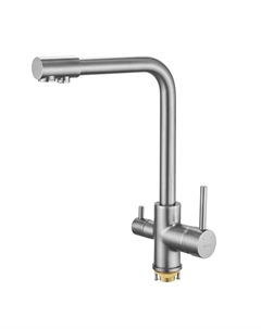 Смеситель для кухни S328T с подключением фильтра, оружейная сталь Shevanik