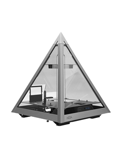 Корпус Pyramid L, ATX, Pyramid, 2xUSB 3.0, USB Type-C, RGB подсветка, черный/серебристый, без БП (CSAZ-804L) Azza