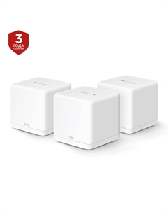 Mesh система Halo H60X, 802.11a/b/g/n/ac/ax, 2.4/5ГГц, до 2702 Мбит/с, LAN 2x1Гбит/с, WAN 1x1 Гбит/с, внутренних антенн: 2, комплект 3 (Halo H60X(3-pack)) Mercusys