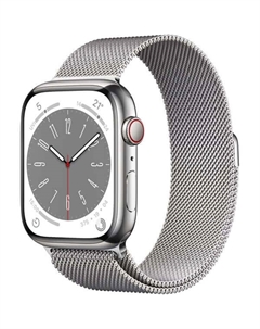 Умные часы Apple Watch Series 8 (GPS+ Cellular), 41 мм, Silver Stainless Steel Case/Silver Milanese Loop - One Size