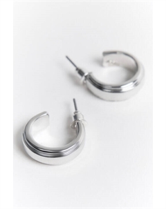 Серьги-полукольца серебристые Befree