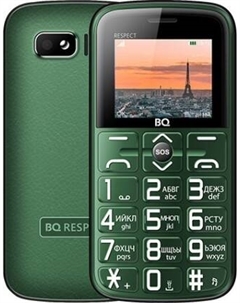 Мобильный телефон BQ BQ-1851 Respect, 1.77" 128x160 TFT, 32Mb RAM, 32Mb, BT, 2-Sim, 1000 мА·ч, зеленый Bq