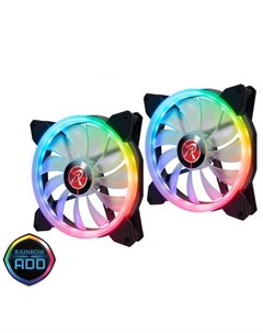 Комплект вентиляторов IRIS 14 RBW ADD -2, 140 мм, 1500rpm, 30 дБ, 4-pin, 2шт, ARGB (0R40B00114) Raijintek