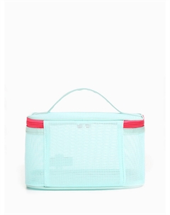 Косметичка-сундучок на молнии, с ручкой, сетка/мятная Nobrand